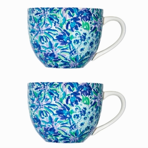 Lilly Pulitzer Ceramic Mugs Set of 2 NIB - Picture 4 of 4